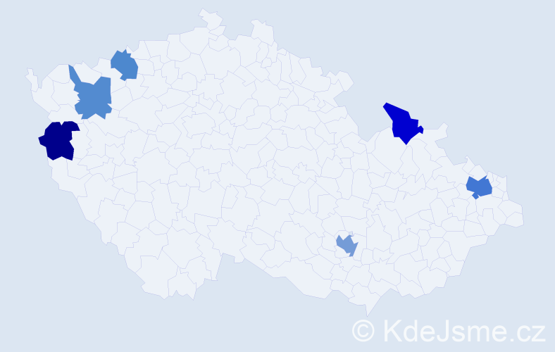 Jméno: 'Manh Tien', počet výskytů 9 v celé ČR
