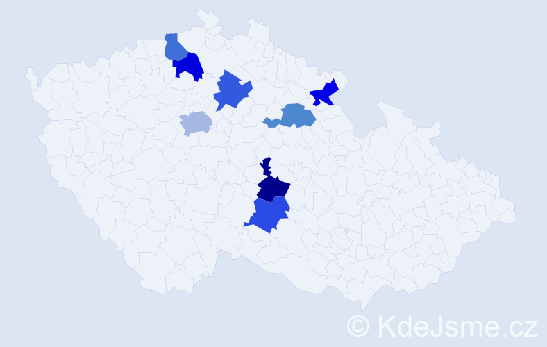 Jméno: 'Azjargal', počet výskytů 9 v celé ČR