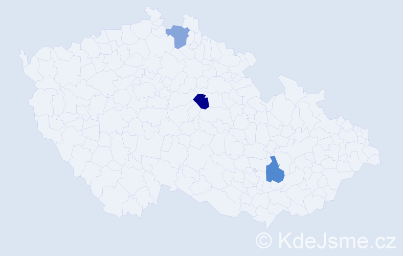 Jméno: 'Zekir', počet výskytů 3 v celé ČR