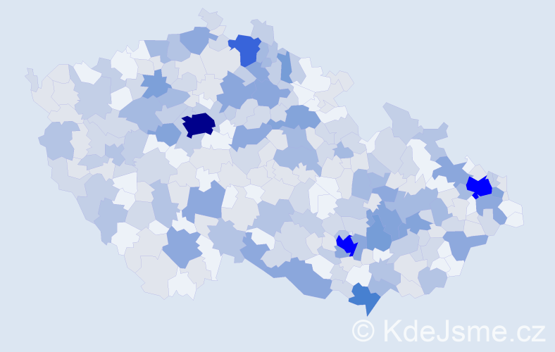 Jméno: 'Věroslav', počet výskytů 591 v celé ČR