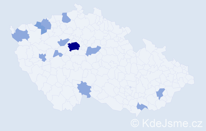 Jméno: 'Dung', počet výskytů 20 v celé ČR