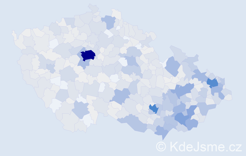 Jméno: 'Bohdana', počet výskytů 1867 v celé ČR