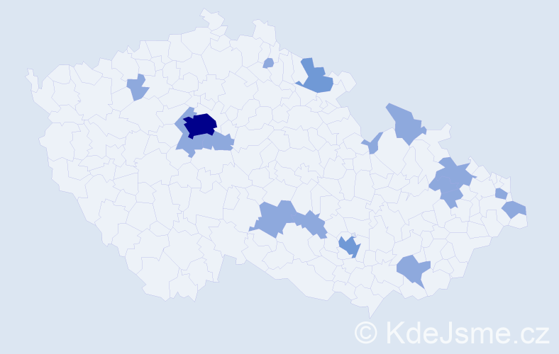 Jméno: 'Aron', počet výskytů 24 v celé ČR