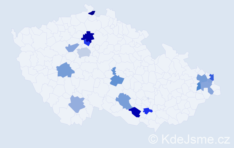 Jméno: 'Gábor', počet výskytů 22 v celé ČR