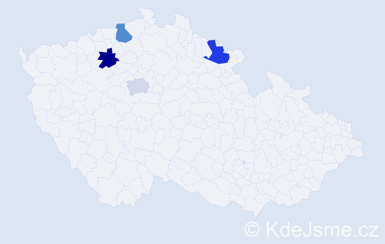 Jméno: 'Sámo', počet výskytů 4 v celé ČR