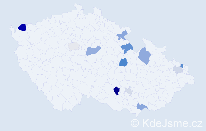 Jméno: 'Andela', počet výskytů 12 v celé ČR