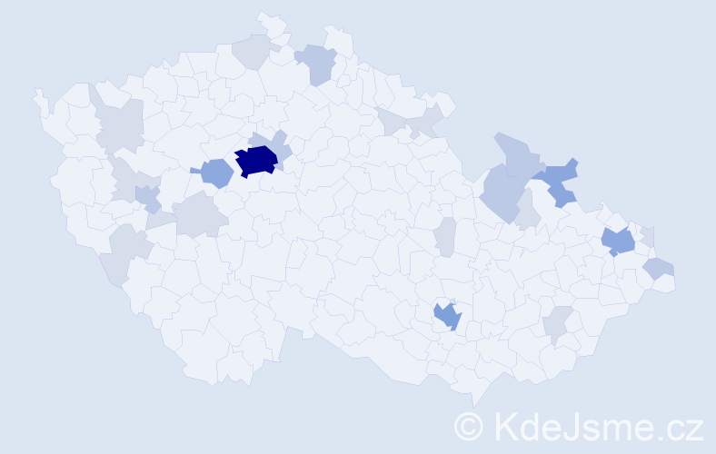 Jméno: 'Konstantinos', počet výskytů 58 v celé ČR