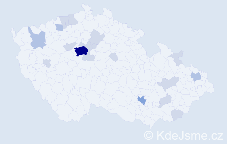 Jméno: 'Ilia', počet výskytů 40 v celé ČR