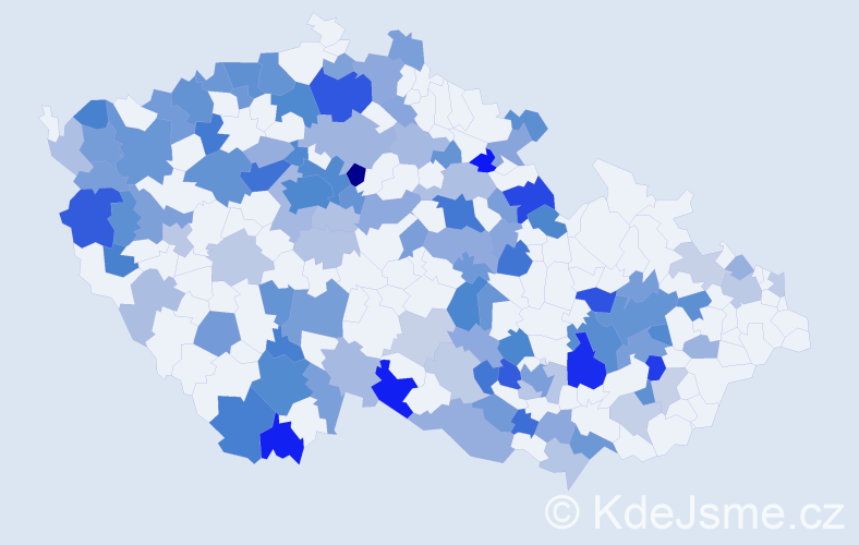 Jméno: 'Inna', počet výskytů 254 v celé ČR