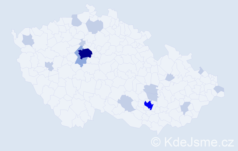 Jméno: 'Suzanne', počet výskytů 34 v celé ČR