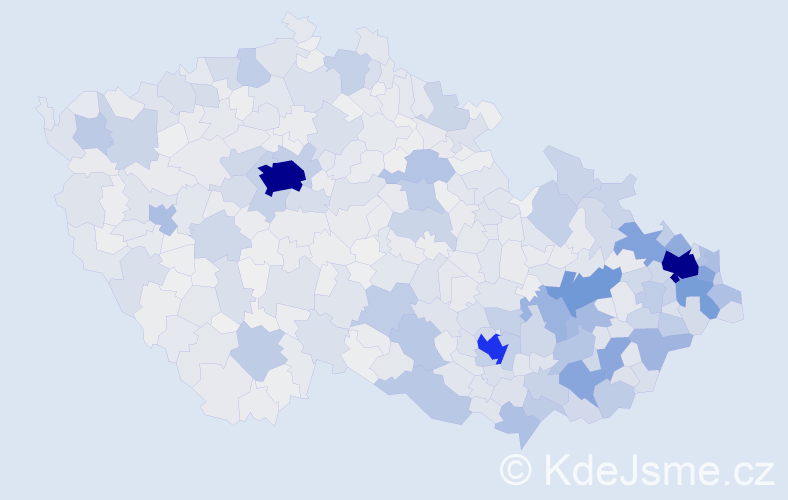 Jméno: 'Silvie', počet výskytů 7647 v celé ČR