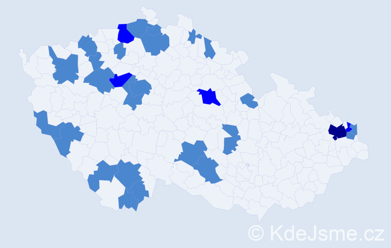 Jméno: 'Štefánie', počet výskytů 36 v celé ČR