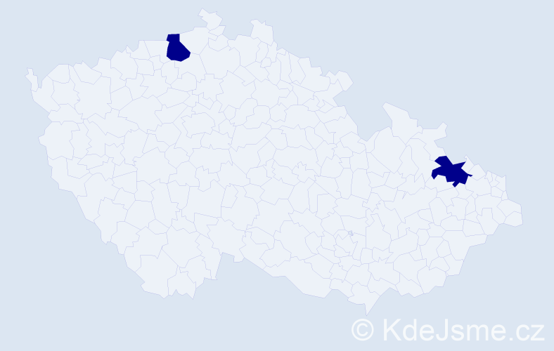 Jméno: 'Petr Miroslav', počet výskytů 2 v celé ČR