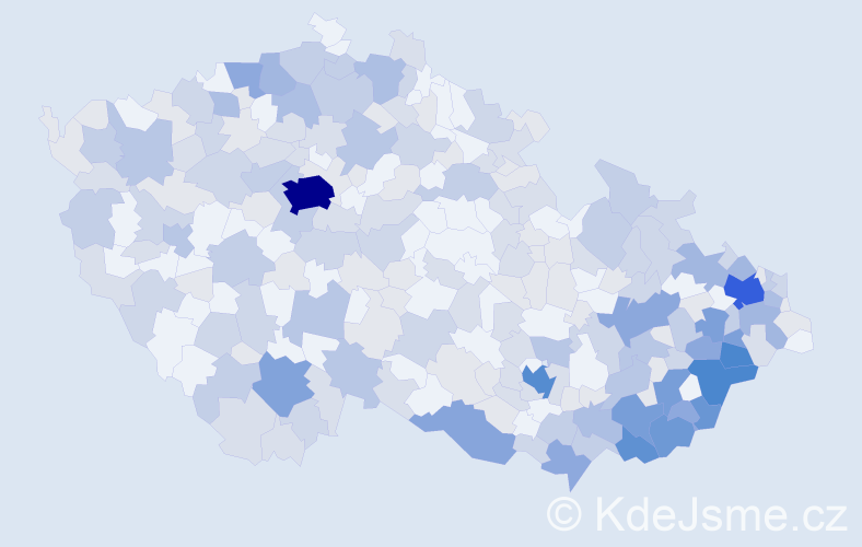 Jméno: 'Anastazie', počet výskytů 637 v celé ČR