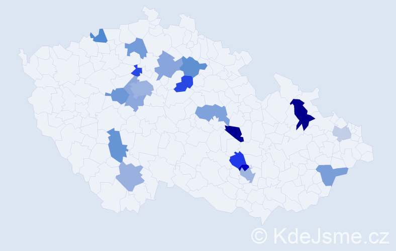 Jméno: 'Vojen', počet výskytů 26 v celé ČR