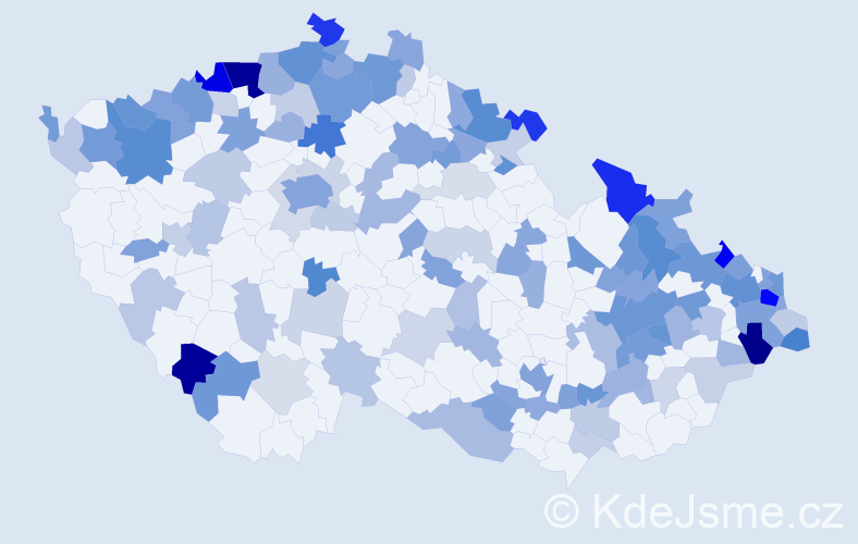 Jméno: 'Elvíra', počet výskytů 260 v celé ČR