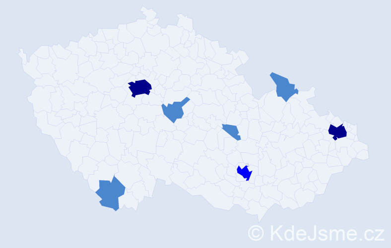 Jméno: 'Kleopatra', počet výskytů 12 v celé ČR