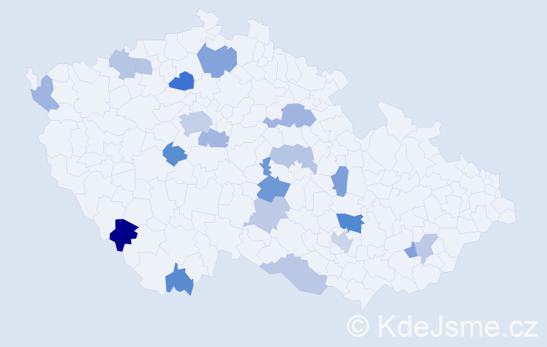Jméno: 'Battsetseg', počet výskytů 34 v celé ČR