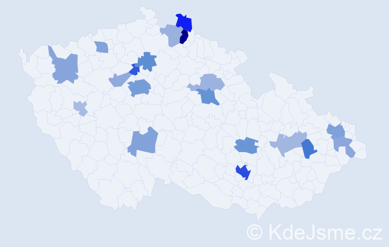 Jméno: 'Borislav', počet výskytů 41 v celé ČR