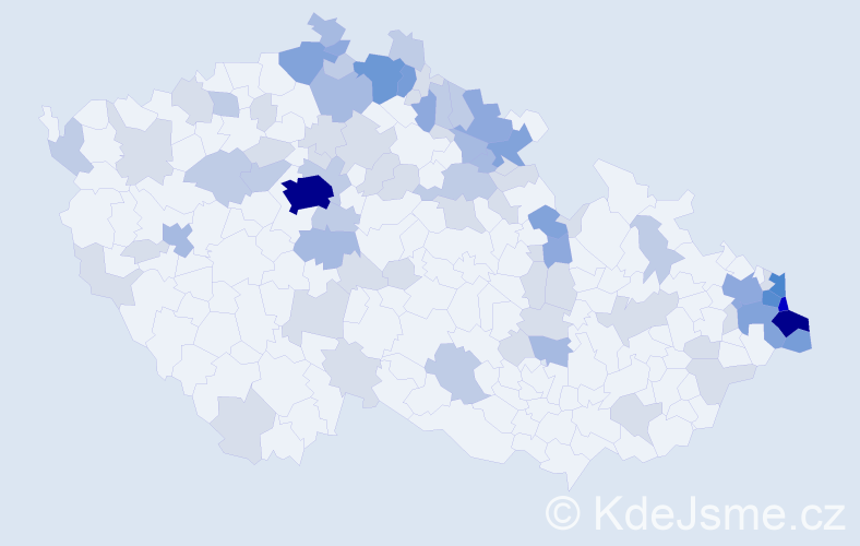 Jméno: 'Ewa', počet výskytů 218 v celé ČR