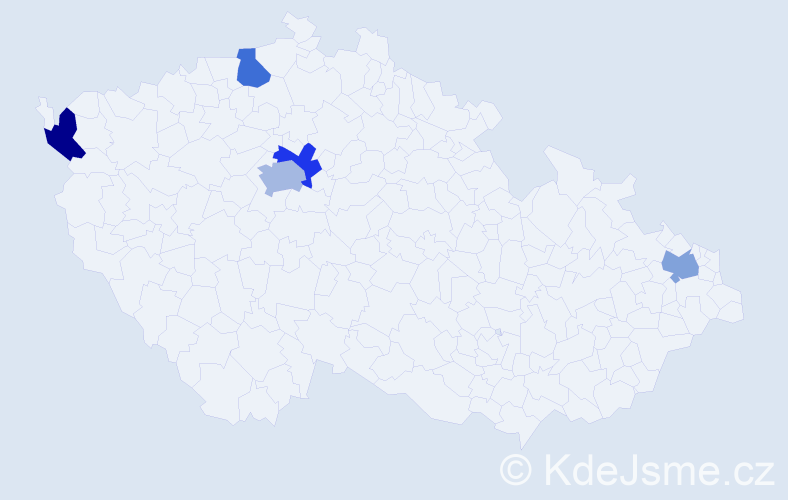 Jméno: 'Xenija', počet výskytů 6 v celé ČR