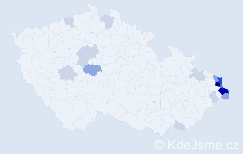 Jméno: 'Věslav', počet výskytů 61 v celé ČR