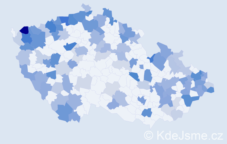 Jméno: 'Justin', počet výskytů 285 v celé ČR