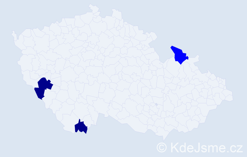 Jméno: 'Milca', počet výskytů 5 v celé ČR