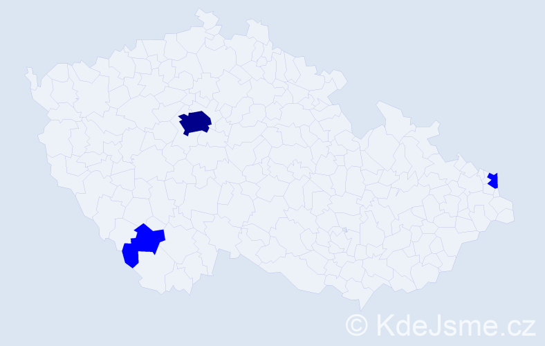 Jméno: 'Márius', počet výskytů 4 v celé ČR