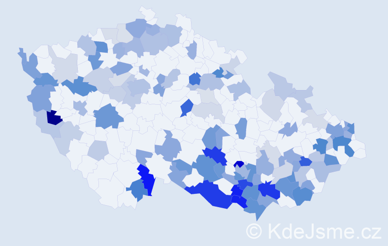 Jméno: 'Blažej', počet výskytů 257 v celé ČR