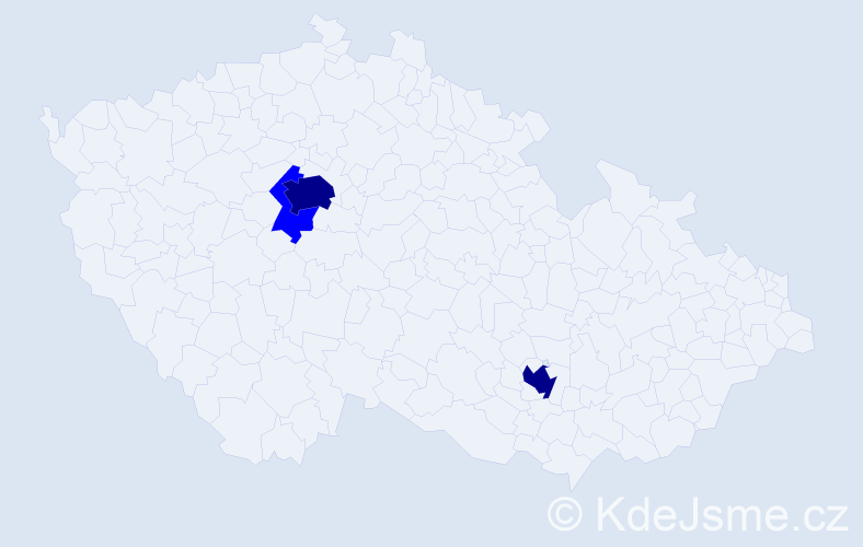Jméno: 'Majd', počet výskytů 5 v celé ČR