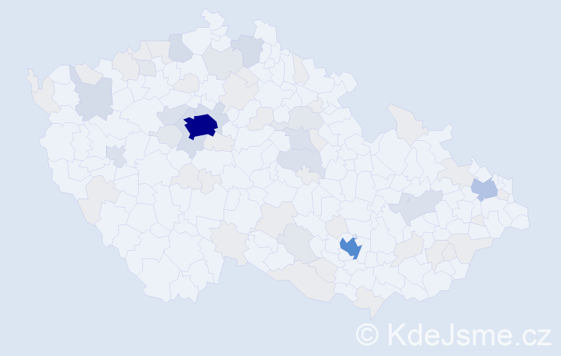 Jméno: 'Maya', počet výskytů 192 v celé ČR
