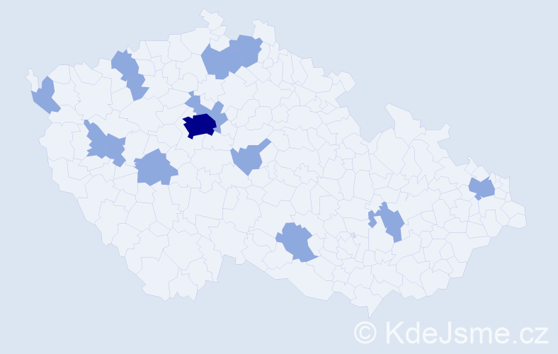 Jméno: 'Ioana', počet výskytů 21 v celé ČR