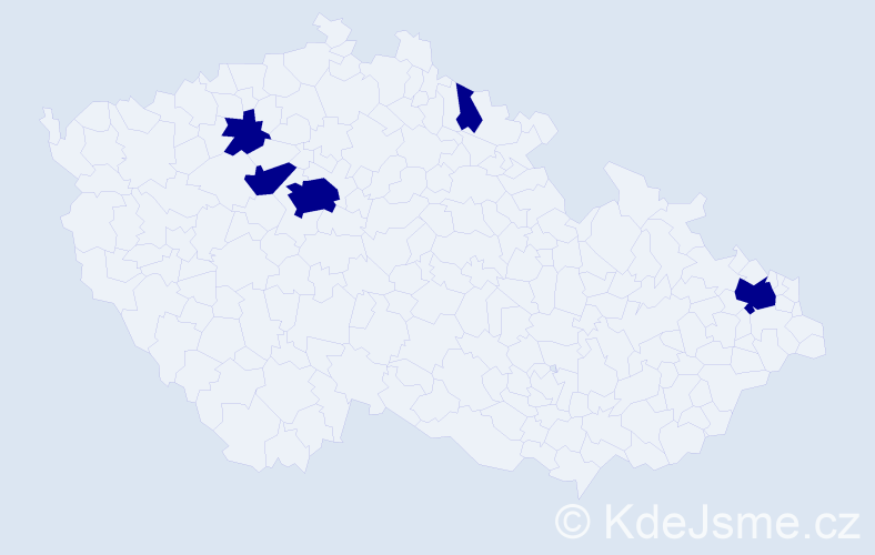 Jméno: 'Olda', počet výskytů 5 v celé ČR