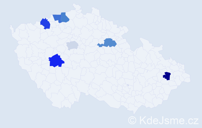 Jméno: 'Chien', počet výskytů 7 v celé ČR