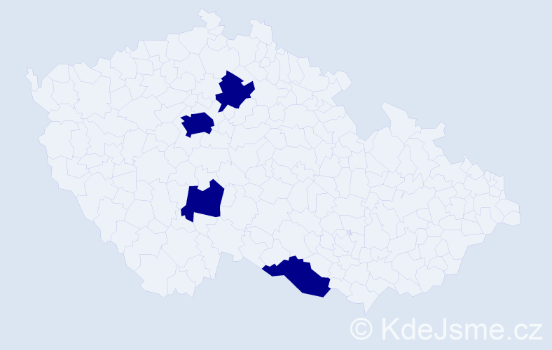 Jméno: 'Ruža', počet výskytů 4 v celé ČR