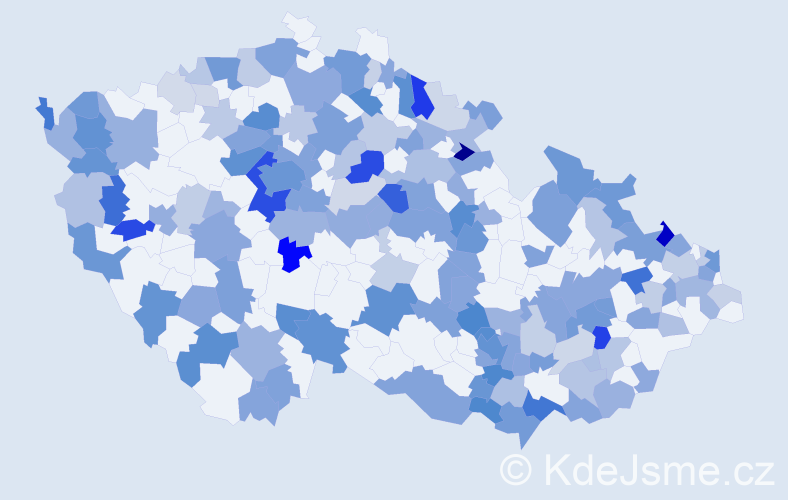 Jméno: 'Emily', počet výskytů 376 v celé ČR