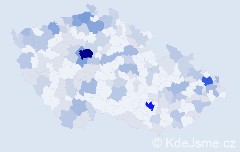 Jméno: 'Samantha', počet výskytů 292 v celé ČR