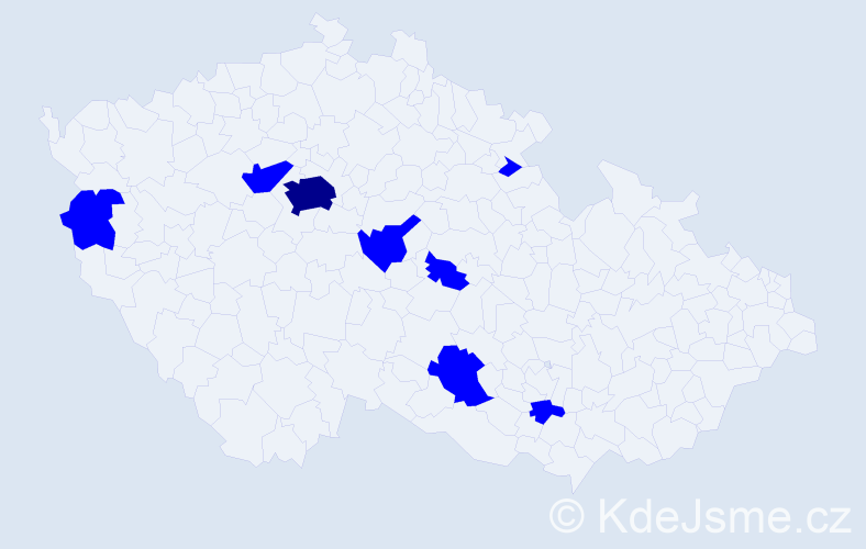 Jméno: 'Viet Linh', počet výskytů 9 v celé ČR