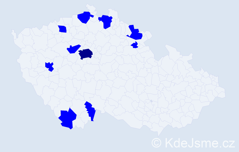 Jméno: 'Huyen', počet výskytů 11 v celé ČR