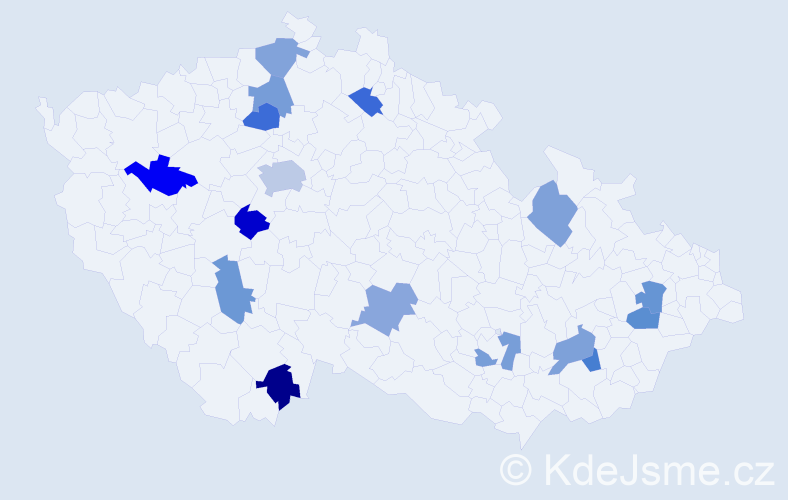 Jméno: 'Theo', počet výskytů 19 v celé ČR
