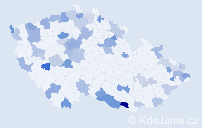 Jméno: 'Jasmin', počet výskytů 105 v celé ČR