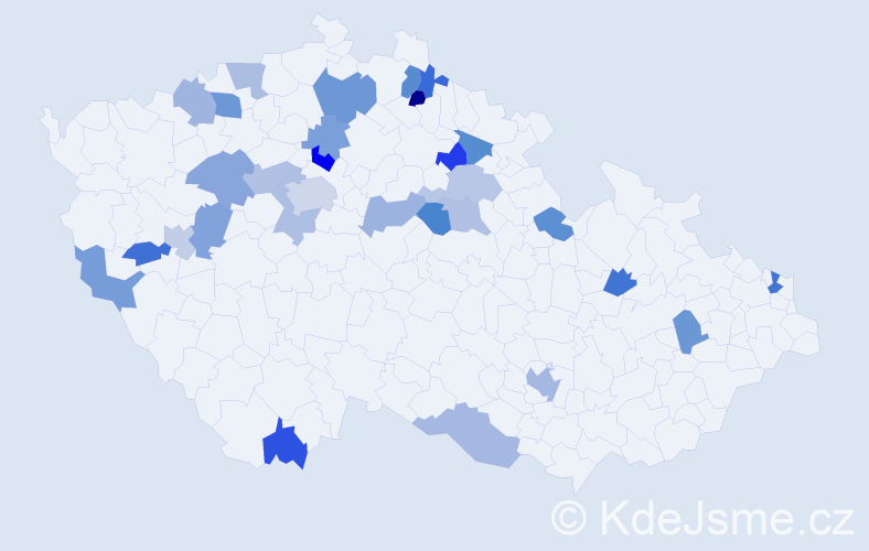 Jméno: 'Mychajlo', počet výskytů 40 v celé ČR
