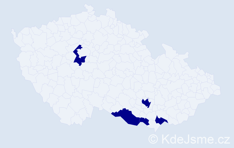 Jméno: 'Tinka', počet výskytů 5 v celé ČR
