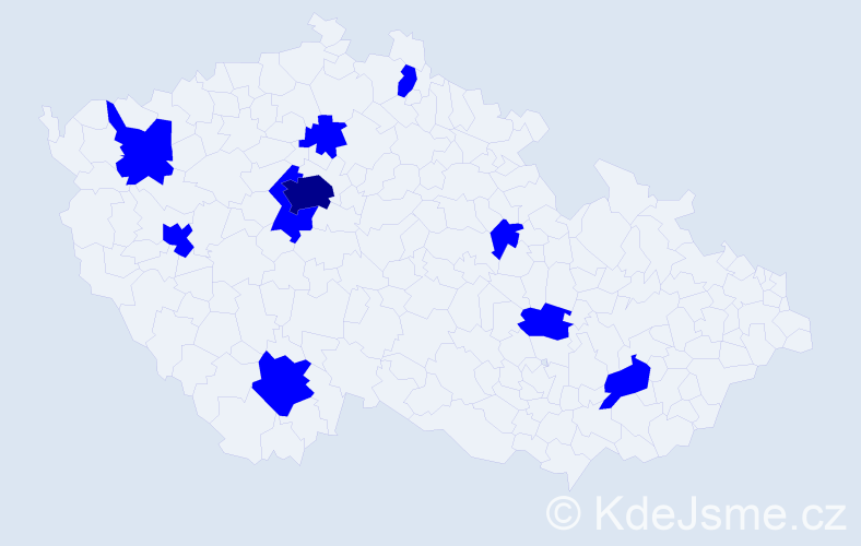 Jméno: 'Thomas James', počet výskytů 11 v celé ČR