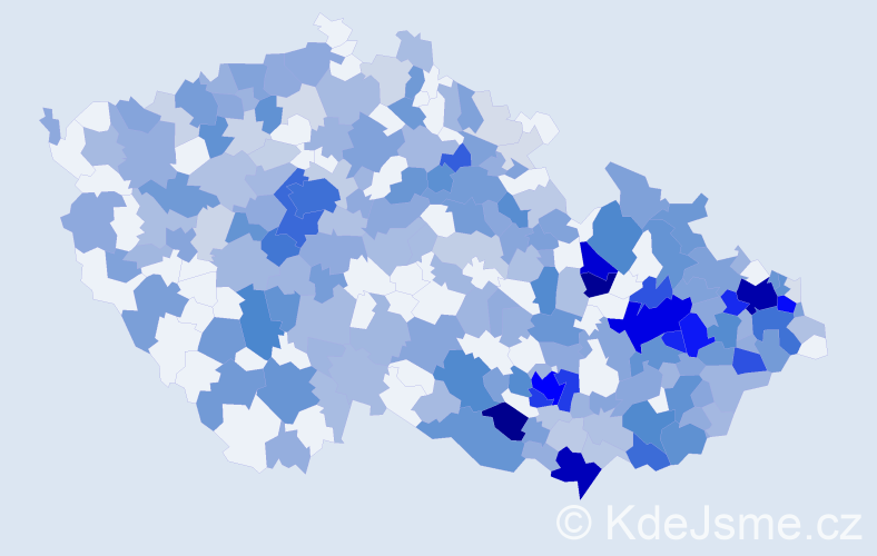 Jméno: 'Ctirad', počet výskytů 727 v celé ČR