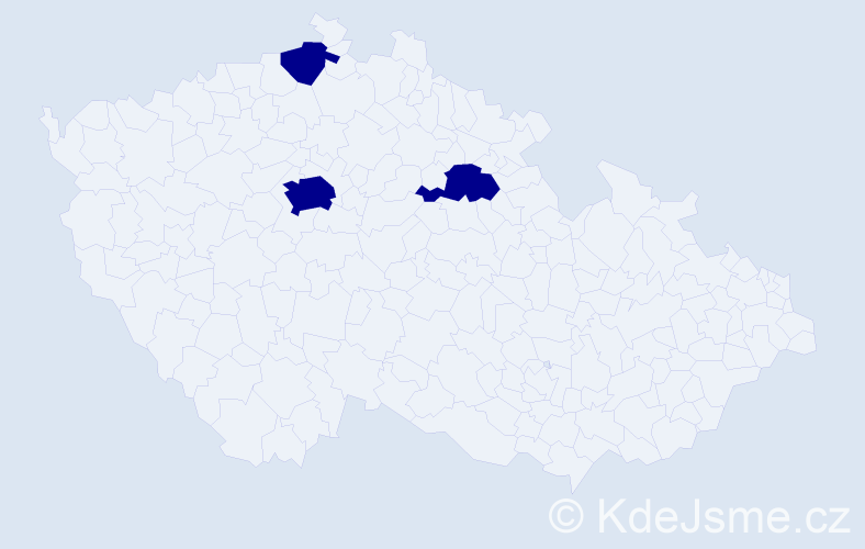 Jméno: 'Christakis', počet výskytů 3 v celé ČR