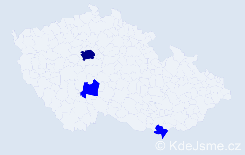 Jméno: 'Hu', počet výskytů 4 v celé ČR