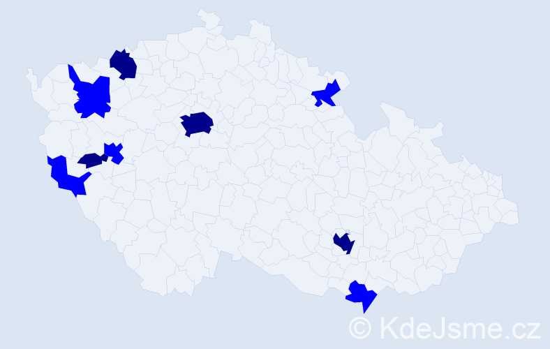 Jméno: 'Hoc', počet výskytů 13 v celé ČR