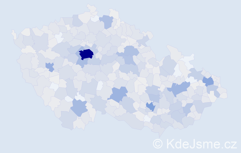 Jméno: 'Justýna', počet výskytů 1711 v celé ČR